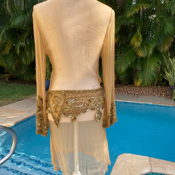 Stunning couture gold dress - Picture 9 of 11